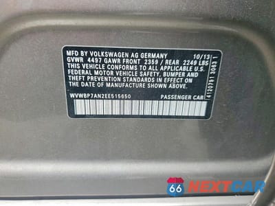 Zdjęcie 12 z 12 samochodu: 2014 VOLKSWAGEN CC SPORT VIN:WVWBP7AN2EE515650 - miniatura