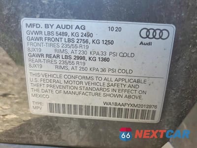 Zdjęcie 12 z 12 samochodu: 2021 AUDI Q5 PREMIUM PLUS VIN:WA1BAAFYXM2012976 - miniatura