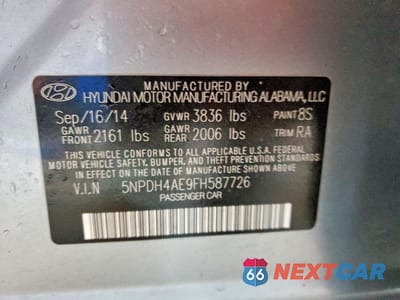 Zdjęcie 13 z 13 samochodu: 2015 HYUNDAI ELANTRA SE VIN:5NPDH4AE9FH587726 - miniatura