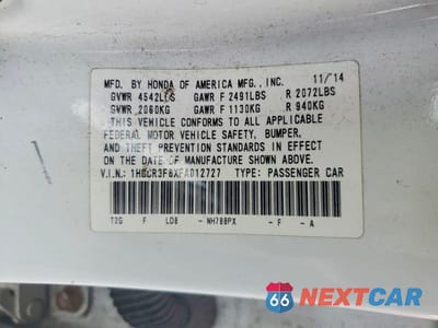 Zdjęcie 12 z 12 samochodu: 2015 HONDA ACCORD EXL VIN:1HGCR3F8XFA012727 - miniatura
