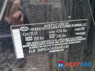 Zdjęcie 13 z 13 samochodu: 2022 HYUNDAI SONATA SE VIN:5NPEG4JA5NH145240 - miniatura