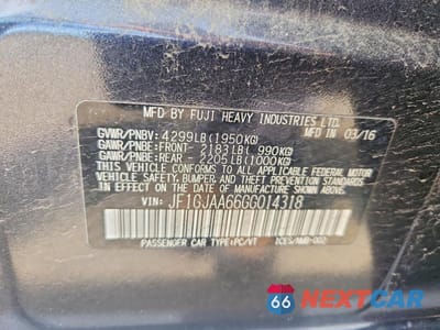 Zdjęcie 13 z 13 samochodu: 2016 SUBARU IMPREZA VIN:JF1GJAA66GG014318 - miniatura