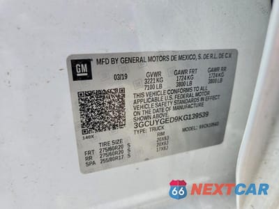 Zdjęcie 13 z 13 samochodu: 2019 CHEVROLET SILVERADO K1500 LTZ VIN:3GCUYGED9KG139539 - miniatura