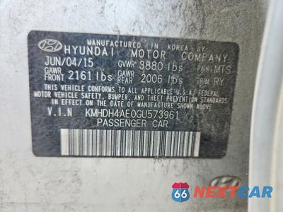 Zdjęcie 12 z 12 samochodu: 2016 HYUNDAI ELANTRA LIMITED VIN:KMHDH4AE0GU573961 - miniatura