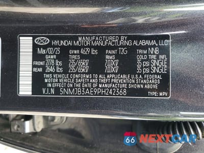 Zdjęcie 12 z 12 samochodu: 2023 HYUNDAI TUCSON SEL VIN:5NMJB3AE9PH242368 - miniatura