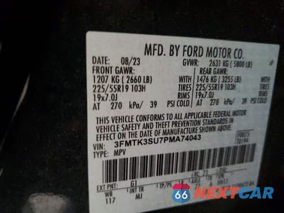 Zdjęcie 12 z 12 samochodu: 2023 FORD MUSTANG MACH-E PREMIUM VIN:3FMTK3SU7PMA74043 - miniatura