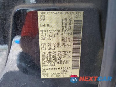 Zdjęcie 12 z 12 samochodu: 2015 NISSAN XTERRA PRO-4X VIN:5N1AN0NW9FN653825 - miniatura
