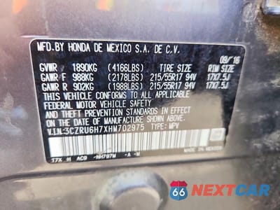 Zdjęcie 13 z 13 samochodu: 2017 HONDA HR-V EXL VIN:3CZRU6H7XHM702975 - miniatura