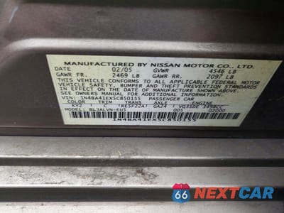 Zdjęcie 12 z 12 samochodu: 2005 NISSAN MAXIMA 3.5 SE VIN:1N4BA41EX5C850155 - miniatura