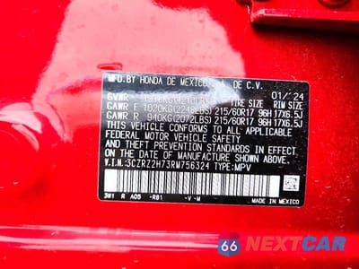 Zdjęcie 13 z 13 samochodu: 2024 HONDA HR-V EXL VIN:3CZRZ2H73RM756324 - miniatura