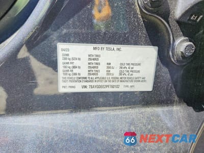 Zdjęcie 12 z 12 samochodu: 2023 TESLA MODEL Y VIN:7SAYGDEE2PF760102 - miniatura