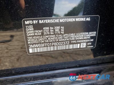 Zdjęcie 12 z 12 samochodu: 2023 BMW 330I VIN:3MW69FF01P8D02372 - miniatura