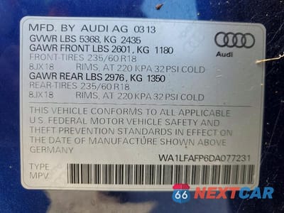 Zdjęcie 13 z 13 samochodu: 2013 AUDI Q5 PREMIUM PLUS VIN:WA1LFAFP6DA077231 - miniatura