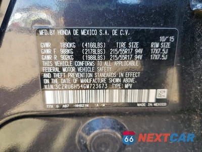 Zdjęcie 13 z 13 samochodu: 2016 HONDA HR-V EX VIN:3CZRU6H54GM723673 - miniatura