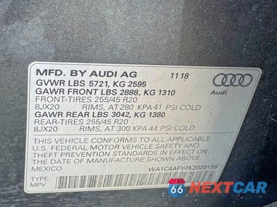 Zdjęcie 10 z 13 samochodu: 2019 AUDI SQ5 PRESTIGE VIN:WA1C4AFY4K2020158 - miniatura