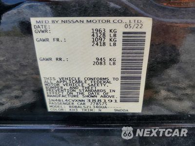 Zdjęcie 12 z 12 samochodu: 2022 NISSAN ALTIMA SR VIN:1N4BL4CVXNN388191 - miniatura