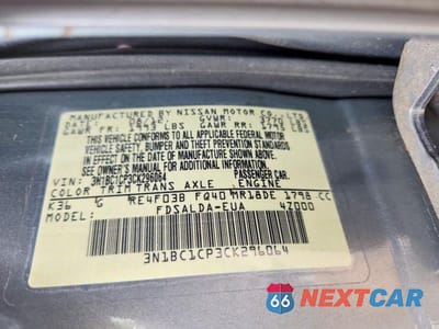 Zdjęcie 12 z 12 samochodu: 2012 NISSAN VERSA S AUTOMATIC VIN:3N1BC1CP3CK296064 - miniatura