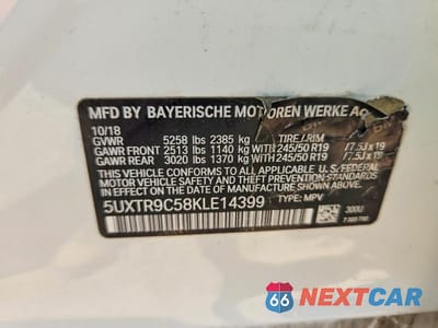 Zdjęcie 12 z 12 samochodu: 2019 BMW X3 XDRIVE30I VIN:5UXTR9C58KLE14399 - miniatura
