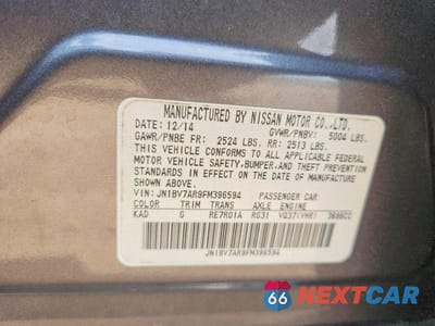 Zdjęcie 12 z 12 samochodu: 2015 INFINITI Q50 VIN:JN1BV7AR9FM396594 - miniatura