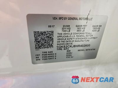 Zdjęcie 13 z 13 samochodu: 2017 GMC YUKON DENALI VIN:1GKS2CKJ8HR402600 - miniatura