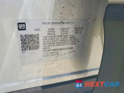 Zdjęcie 12 z 12 samochodu: 2022 CHEVROLET BOLT EUV LT VIN:1G1FY6S0XN4107293 - miniatura