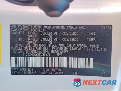 Zdjęcie 13 z 13 samochodu: 2017 LEXUS RX 350 BASE VIN:2T2ZZMCA8HC036878 - miniatura