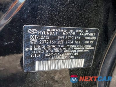 Zdjęcie 12 z 12 samochodu: 2013 HYUNDAI ELANTRA VIN:KMHDH4AE2DU003049 - miniatura