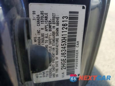 Zdjęcie 12 z 12 samochodu: 1999 HONDA CIVIC DX VIN:2HGEJ6345XH112613 - miniatura