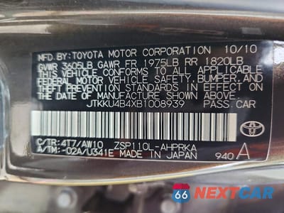 Zdjęcie 12 z 12 samochodu: 2011 SCION XD RELEASE SERIES 3.0 VIN:JTKKU4B4XB1008939 - miniatura