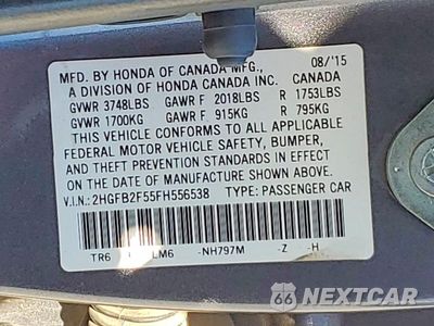 Zdjęcie 12 z 12 samochodu: 2015 HONDA CIVIC LX VIN:2HGFB2F55FH556538 - miniatura