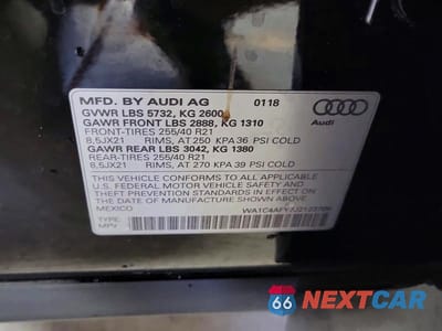 Zdjęcie 10 z 14 samochodu: 2018 AUDI SQ5 PRESTIGE VIN:WA1C4AFY7J2123766 - miniatura