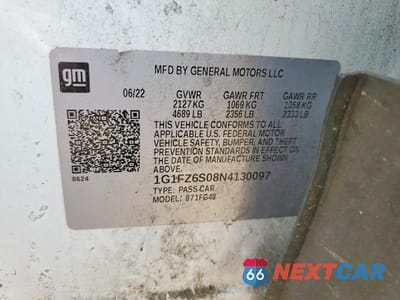 Zdjęcie 13 z 13 samochodu: 2022 CHEVROLET BOLT EUV PREMIER VIN:1G1FZ6S08N4130097 - miniatura
