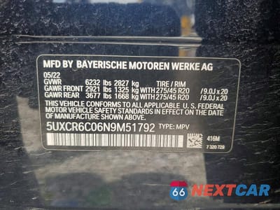 Zdjęcie 13 z 13 samochodu: 2022 BMW X5 XDRIVE40I VIN:5UXCR6C06N9M51792 - miniatura