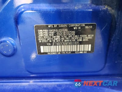 Zdjęcie 12 z 12 samochodu: 2019 SUBARU WRX PREMIUM VIN:JF1VA1C66K9801805 - miniatura