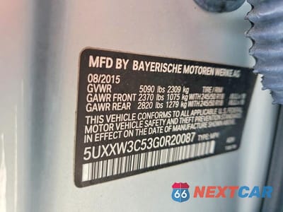 Zdjęcie 12 z 12 samochodu: 2016 BMW X4 XDRIVE28I VIN:5UXXW3C53G0R20087 - miniatura