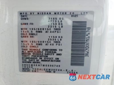 Zdjęcie 13 z 13 samochodu: 2021 NISSAN NV200 CARGO VIN:3N6CM0KN7MK696748 - miniatura