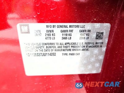 Zdjęcie 12 z 12 samochodu: 2018 CHEVROLET IMPALA LT VIN:1G1105S37JU114282 - miniatura