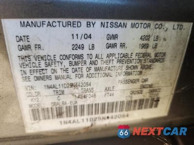 Zdjęcie 13 z 13 samochodu: 2005 NISSAN ALTIMA VIN:1N4AL11D25N442054 - miniatura