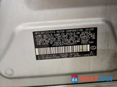 Zdjęcie 13 z 13 samochodu: 2009 LEXUS IS 250 VIN:JTHCK262795032471 - miniatura