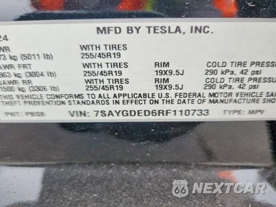 Zdjęcie 12 z 12 samochodu: 2024 TESLA MODEL Y VIN:7SAYGDED6RF110733 - miniatura