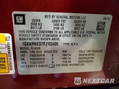 Zdjęcie 13 z 13 samochodu: 2015 GMC ACADIA SLE VIN:1GKKRNED7FJ163436 - miniatura