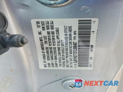 Zdjęcie 13 z 13 samochodu: 2007 HONDA ELEMENT EX VIN:5J6YH27737L006467 - miniatura