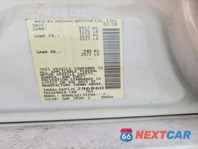 Zdjęcie 12 z 12 samochodu: 2018 NISSAN ALTIMA 2.5 S VIN:1N4AL3AP5JC296860 - miniatura