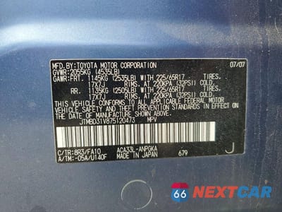 Zdjęcie 13 z 13 samochodu: 2007 TOYOTA RAV4 LIMITED VIN:JTMBD31V875120473 - miniatura
