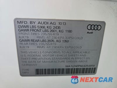 Zdjęcie 13 z 13 samochodu: 2014 AUDI Q5 PREMIUM PLUS VIN:WA1LFAFPXEA054858 - miniatura