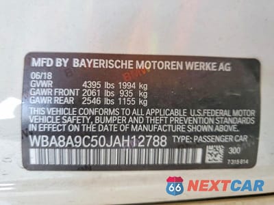 Zdjęcie 12 z 12 samochodu: 2018 BMW 320 I VIN:WBA8A9C50JAH12788 - miniatura