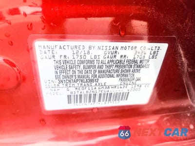 Zdjęcie 12 z 12 samochodu: 2019 NISSAN VERSA SV VIN:3N1CN7AP7KL839512 - miniatura