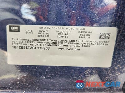 Zdjęcie 12 z 12 samochodu: 2016 CHEVROLET MALIBU LS VIN:1G1ZB5ST2GF172908 - miniatura