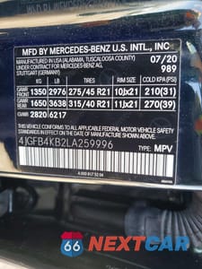 Zdjęcie 12 z 12 samochodu: 2020 MERCEDES-BENZ GLE 350 4MATIC VIN:4JGFB4KB2LA259996 - miniatura