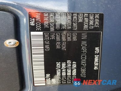 Zdjęcie 13 z 13 samochodu: 2019 MERCEDES BENZ SPRINTER 2500 DELIVERY VAN VIN:WD4PF1CDXKP138937 - miniatura